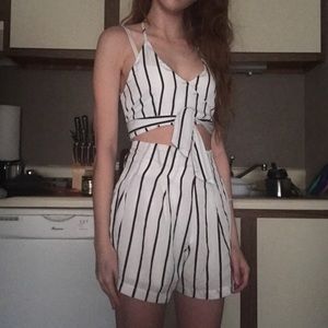 Two Piece Black and White Romper